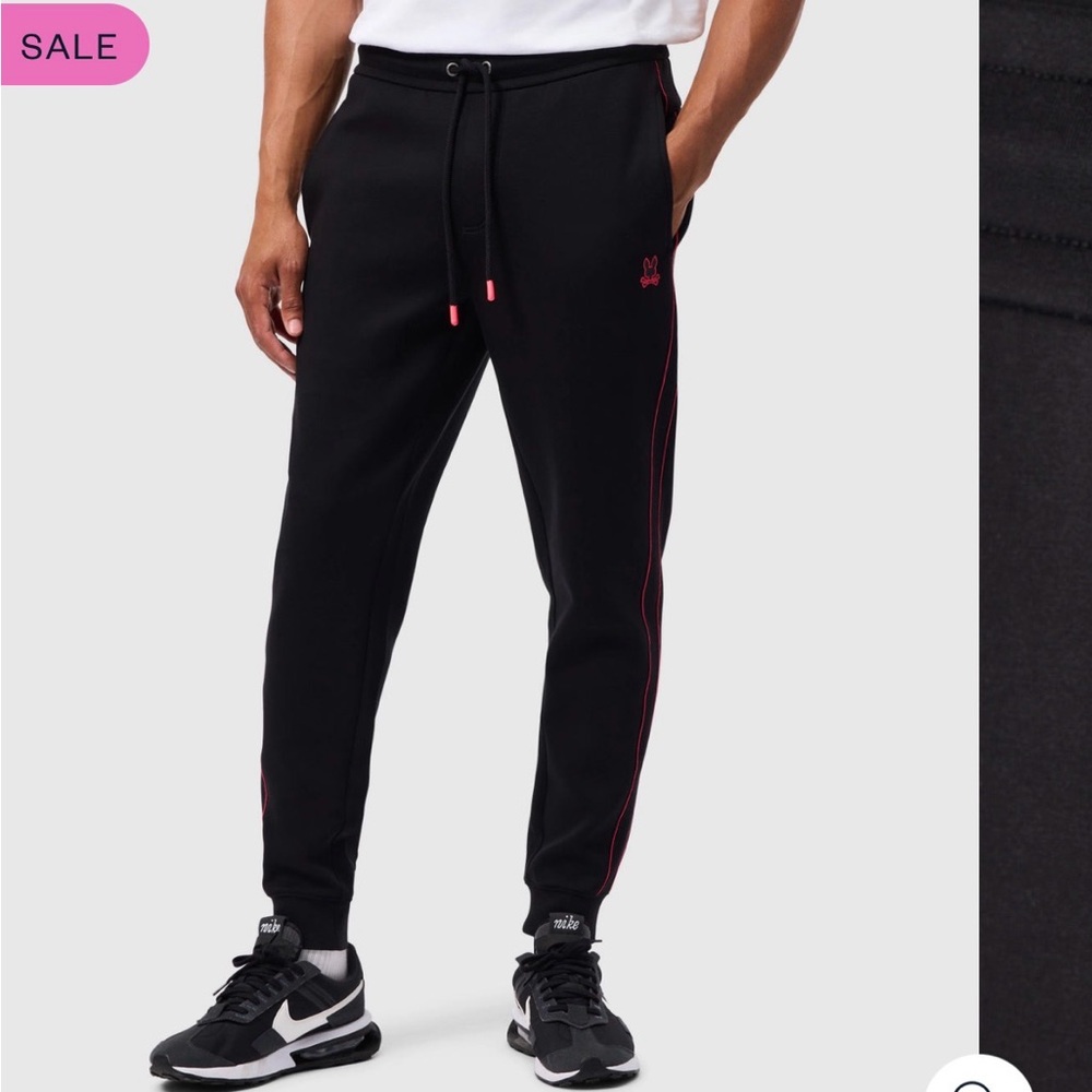 Psycho Bunny Black Joggers with Subtle Red Accent - Picture 5 of 5
